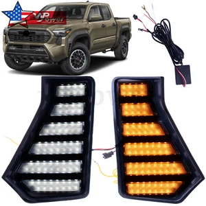 Pair Dual Color LED DRL Turn Signals Fog Lights For Toyota Tacoma 2024-2025+ - Bild 1 von 7