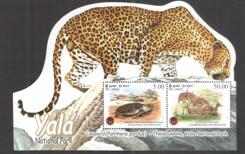 Srilanka 2013 Animal Selvagem Leopardo Veado Manchado Parque Nacional Yala Formato Estranho MNH - Imagem 1 de 1