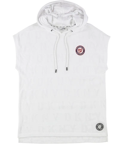 DKNY Womens Washington Nationals Hoodie Sweatshirt, White, Small Cover
