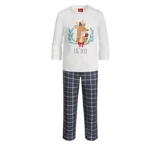 Family PJs Mix It Deer Lil Matching Boys Pajama Set, Grey Plaid Size 8 - Picture 1 of 4