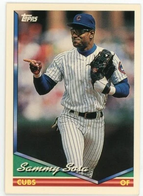 1994 Topps Sammy Sosa #725  Baseball  Chicago Cubs  UER - Image 1 of 2