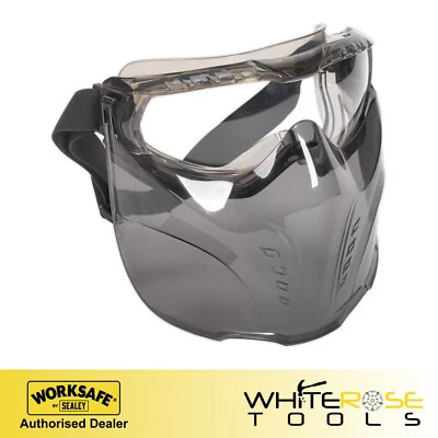 Sealey Safety Goggles With Detachable Face Shield Workwear Eye Protection PPE - Image 1 of 4