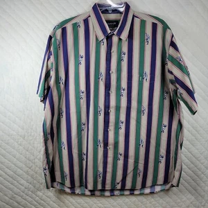 Vintage Gant Golf Imperial Popeline gestreiftes kurzärmliges Hemd mit Knopfleiste Herren XL - Bild 1 von 7