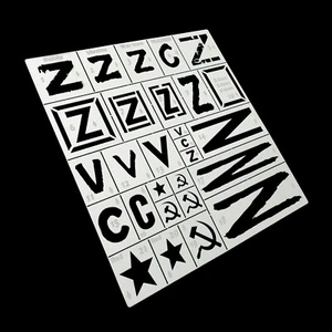 Russland Ukraine Z C V Stern Symbol Leckage Spray Schablone Werkzeug für Panzer Fahrzeug Modell - Bild 1 von 12