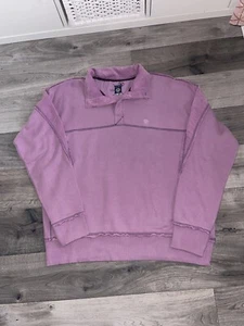 Purple Fatface Thick Outdoor Sweater 1/4 Button Cord Panel Detail Size XL 18 20