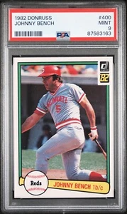 JOHNNY BENCH 1982 PSA 9 MINT DONRUSS HOF CINCINNATI REDS RAZOR SHARP (#400) - Picture 1 of 2