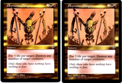 (2) MTG Magic Phyrexian Purge Cards, Mirage, Never Played - Image 1 of 4