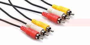 3 cables AV de audio y video RCA 6 ft 12 ft 15 ft enchapado en oro 3RCA L+R+V HDTV DVD - Imagen 1 de 4