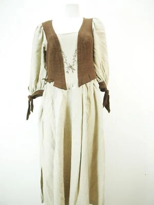 Country Line braun beige mit Stickerei klasse Landhaus Kleid Trachtenkleid Gr.42 - Bild 1 von 4