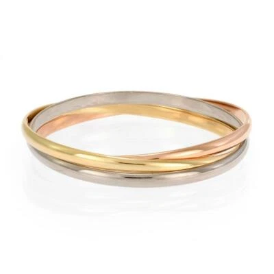 Brazalete Cartier Trinity oro tricolor 18k 4,5 mm triple rollo con papel Foto 1 de 4