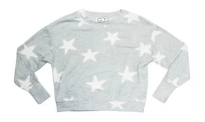 Hippie Rose Stars Print Lightweight Pullover Sweater XS NWT Grey Ivory - Picture 1 of 2