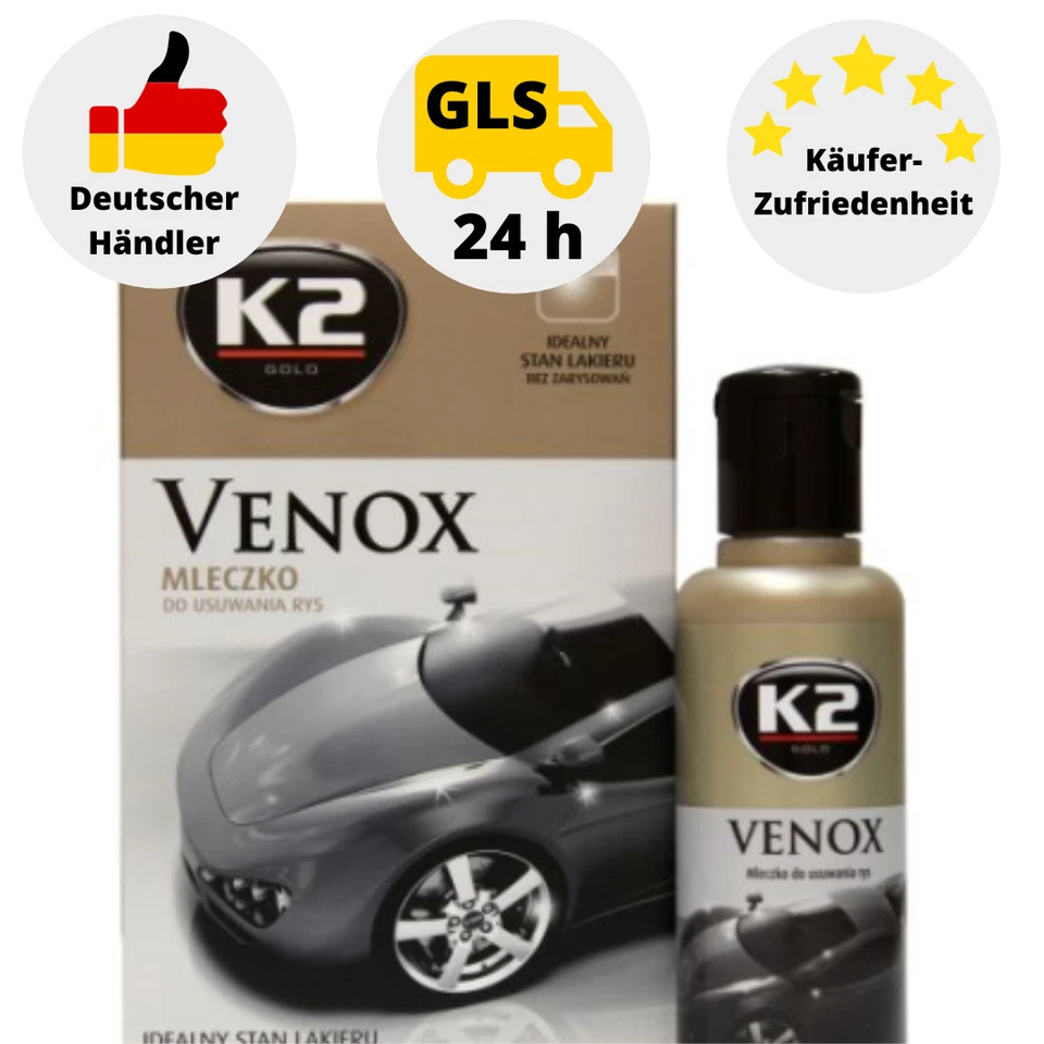 K2 Schleifpolitur Autopolitur Schleif Politur Paste Kratzerenetferner 180g Venox - Bild 1 von 1
