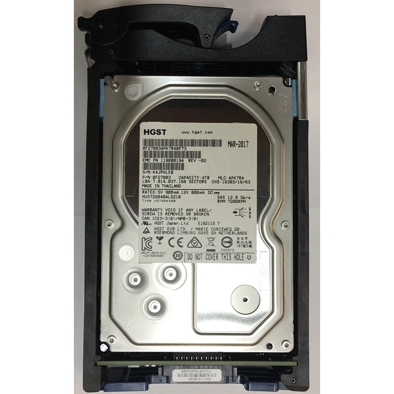 0F27003 - Data Domain 3TB 7200 RPM SAS 3.5" HDD  for ES30 15 bay enclosures - Image 1 of 1