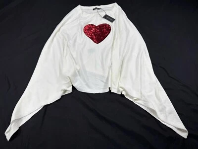 ✅Victoria Harbour Poncho Cape Sweater ✅Womens ✅OS ✅Heart ✅Sequins ✅Valentines - Image 1 of 4