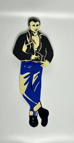 James Dean Pendulum Swinging Legs Black Jacket Blue Pants Wall Clock Cover