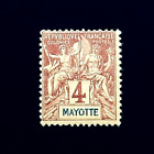 French MAYOTTE Stamp - 1892 Mythology Allegory 4c # YT 3 Mint OG H