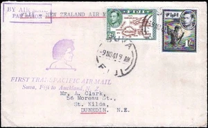1941 Fidschi nach Neuseeland erster Transpazifischer Luftpostbrief - 9 Nr. 41 - Bild 1 von 2