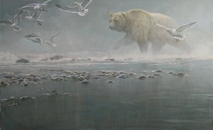 Robert Bateman Above The Rapids Gulls And Grizzly - Imagen 1 de 1