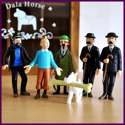 Boneco Les Aventures De Tintin Et Milou 6 peças/conjunto 8,5-4,5 cm The Adventures of - Imagem 1 de 4
