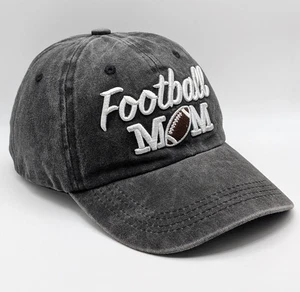 Baseballkappe Mütze Football Mom abgenutzt verstellbarer Riemen hinten grau Fanbekleidung - Bild 1 von 5