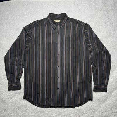 Tommy Bahama Shirt Mens M Blue Green Red Striped 100% Silk Dress Button Up - Image 1 of 4