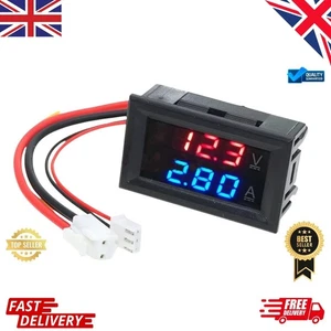 DC 100V 10A Voltmeter Ammeter Blue & Red LED Amp Dual Digital Volt Meter Gauge - Picture 1 of 7