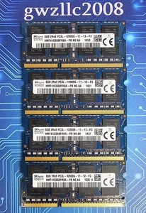 32GB (4x8GB) PC3L-12800s DDR3-1600MHz 2Rx8 Non-ECC Hynix HMT41GS6BFR8A-PB #A43 - Picture 1 of 2