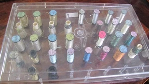 Kreinik/Balger Metallic Embroidery Threads Lot Of 31 with case. - Picture 1 of 10