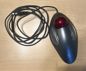 Logitech T-BC21 Trackman Marble Trackball Mouse USB Szara/Czerwona piłka - Zdjęcie 1 z 3