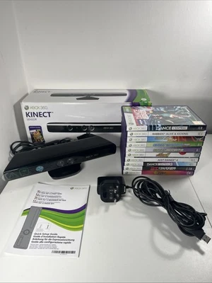 Boxed Microsoft Xbox 360 Kinect With Inserts And 10 Games Bundle - Image 1 of 4