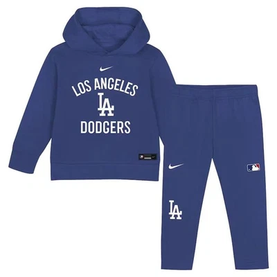 Conjunto de 2 piezas de sudadera con capucha y pantalones deportivos de lana Club Nike LA Dodgers 2T-4T para niños pequeños $78 Foto 1 de 4