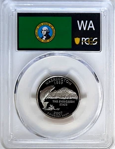 2007-S Clad Proof Washington State Quarter-PCGS PR 70 DCAM-State Flag - Picture 1 of 4