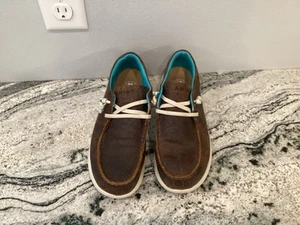 Women's Ariat Hilo Brown Blanket Emboss Slip-On Shoe SZ 10 Western - Picture 1 of 7