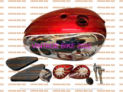 BSA A65 THUNDERBOLT TANQUE CROMADO PINTADO CEREZA 4 GALONES + TAPA/APTO PARA Foto 1 de 4
