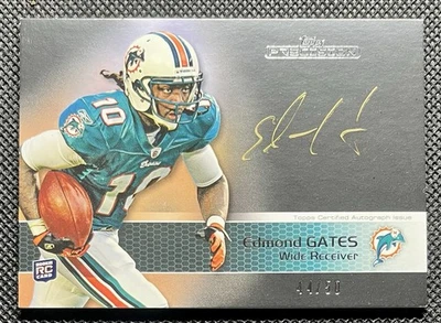 MINT #/50 RC GOLD AUTO 2011 Topps Precision Edmond Gates Edmund MIAMI DOLPHINS  - Image 1 of 2