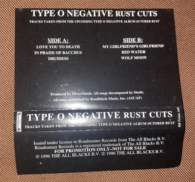 Type O Negative - Rust Cuts - Promo Cassette 1996 - Tracks from October Rust - Image 1 of 4