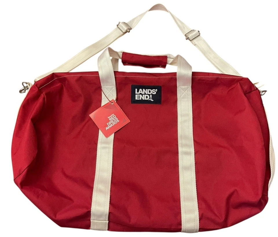 Lands' End Cordura Fabric Weekender Y2K Red Duffle Bag NWT Women's Day Red Dress - Image 1 of 4