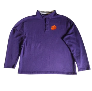 Champion Sweatshirt Herren L lila Clemson Tigers gesticktes Logo Druckknopf Pullover - Bild 1 von 16