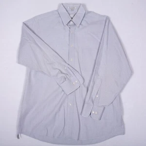 Geoffrey Beene Mens Shirt Long Sleeve Adult 16.5 32/33 Small Check Small Stain* - Picture 1 of 9