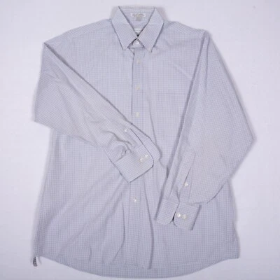 Camisa Geoffrey Beene Para Hombre Manga Larga Adulto 16.5 32/33 Cuadros Pequeños Mancha* Foto 1 de 4