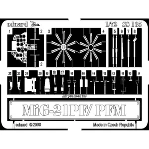 EDUARD SS135 MIG-21PF/PFM SET ZOOM 1/72  BILEK KIT - Foto 1 di 1
