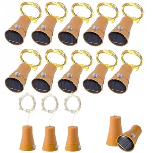 6/12Pack Wine Bottle Cork Shaped Fairy String Lights Wedding Party Decor Solar - Picture 1 of 17