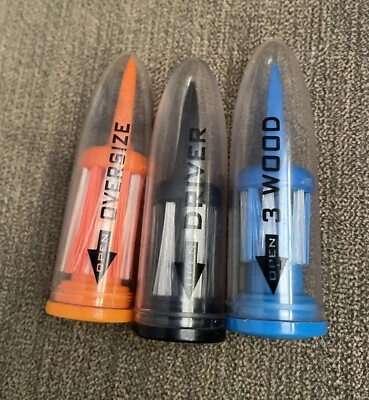 Brush-t Golf Tees Assorted (3-Wood, Driver, Oversize)  3 Tees.   New - Image 1 of 2