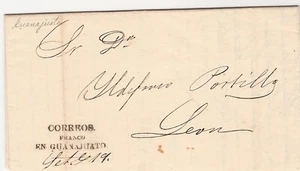 MEXICO 1860 GUANAJUATO SN LETTER TO LEON (H361) - Picture 1 of 1