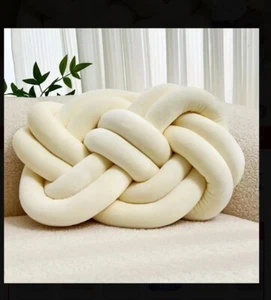 1pc Plush Knotted Throw Pillow - Soft Backrest Cushion for Sofa, Bed, and... - Picture 1 of 3