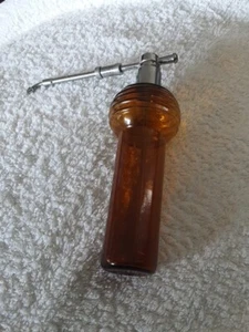 Vintage Allen Devilbiss Amber Glass Throat Medical Atomizer Bottle RARE 1880s - Picture 1 of 5
