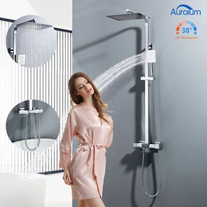 Duschsystem mit Thermostat Duscharmatur Regendusche Duschset Handbrause Dusche - Bild 1 von 16