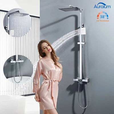 Duschsystem mit Thermostat Duscharmatur Regendusche Duschset Handbrause Dusche - Bild 1 von 4