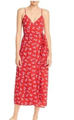 New Flynn Skye Nikki  Wrap Dress Womens S Red Floral Ciao For Now Midi - Image 1 of 4