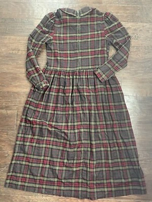 Vintage Laura Ashley Check Plaid Wool Blend Dress US 12 - Image 1 of 4